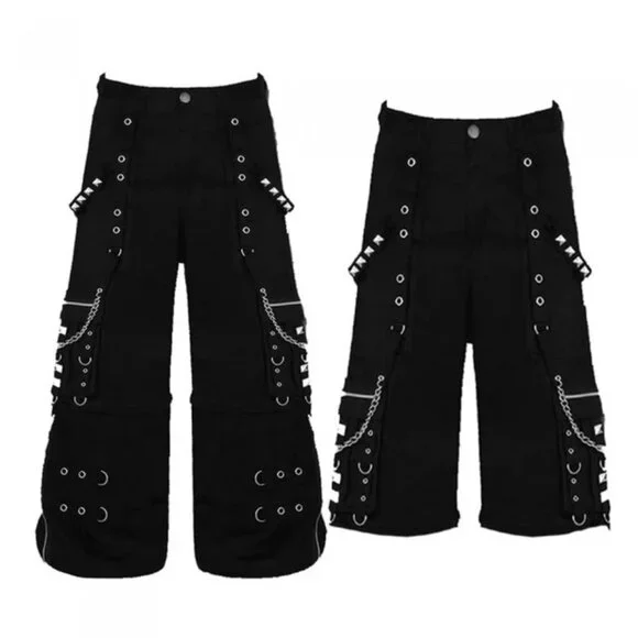 Gothic Bondage Men Pant Alternative Punk Attitude Cyber Rock Emo Trouser Pant - Picture 2 of 3